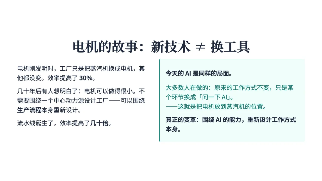第4页:电机的故事:新技术 ≠ 换工具
