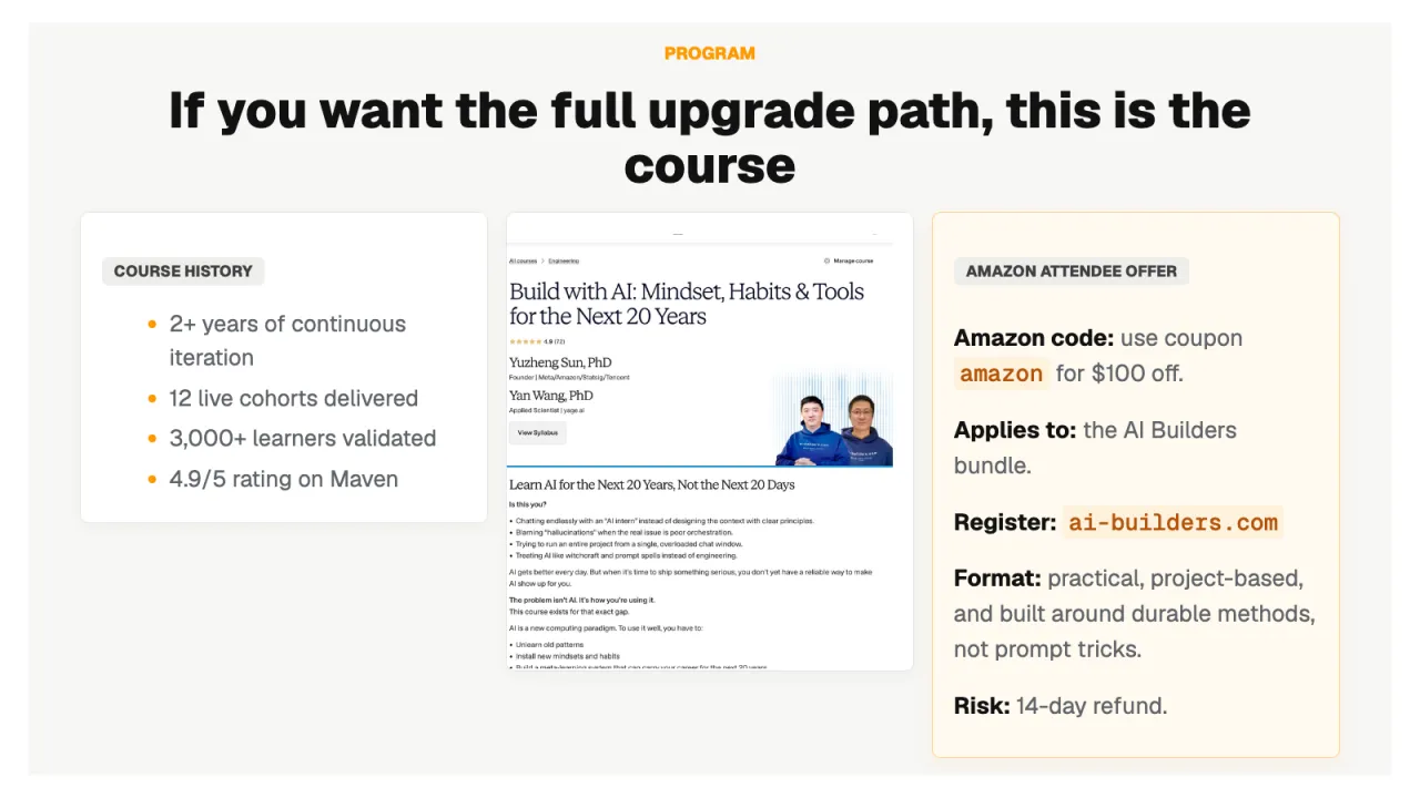 Slide 16: If you want the full upgrade path, this is the course