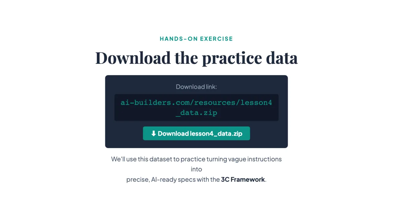 Slide 15: Download the practice data